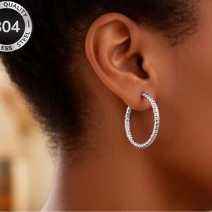 Elegant Silver Hoop Earrings